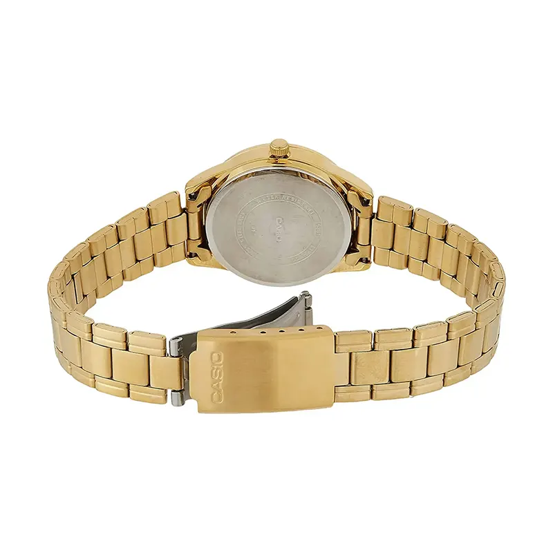 Casio Enticer Japan Quartz Black Dial Gold-tone Ladies Watch- LTP-V005G-1B